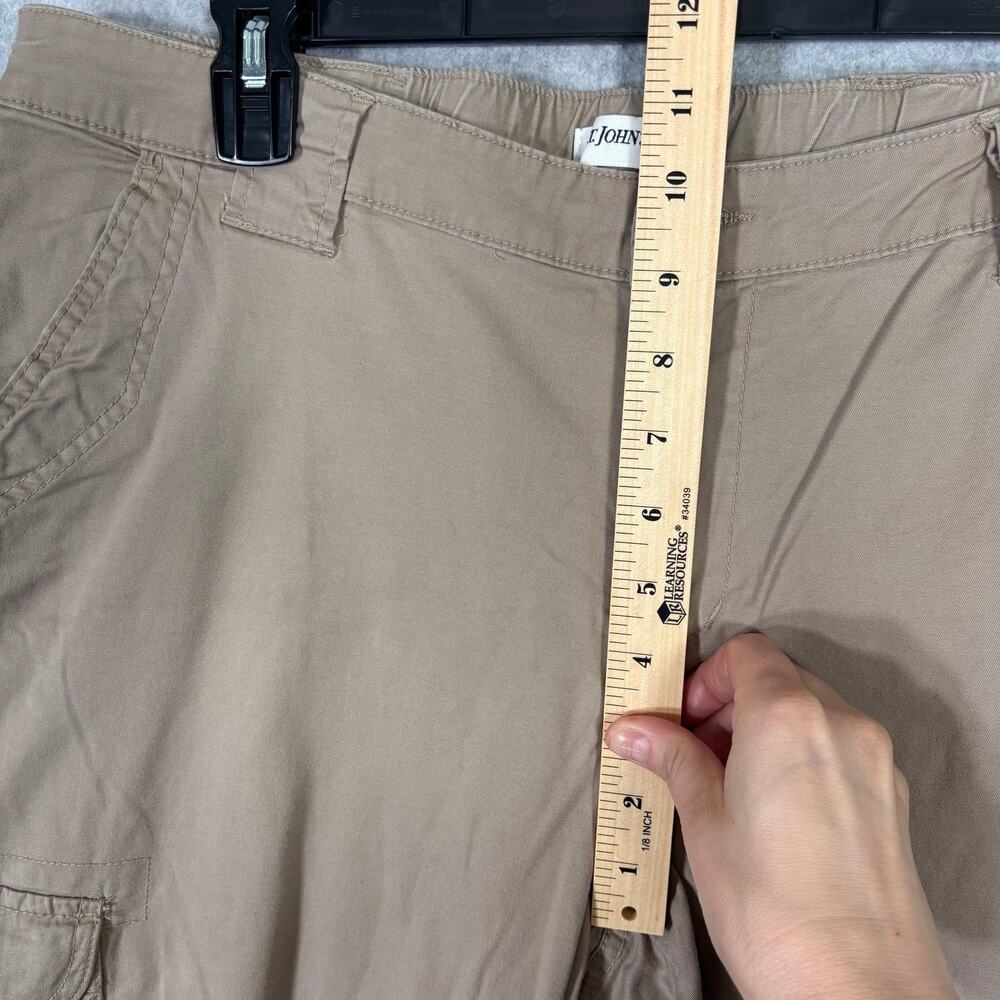 St Johns Bay Cargo Capri Pant 12 Khaki Utility Baggy Stretch Hiking GORP Y2K 90s - Picture 5 of 13